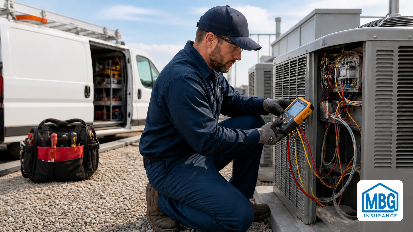 HVAC Contractor working on commercial refridgeration