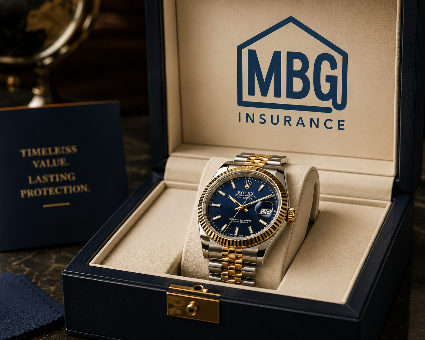 AI generated photo of a watch branded as MBG