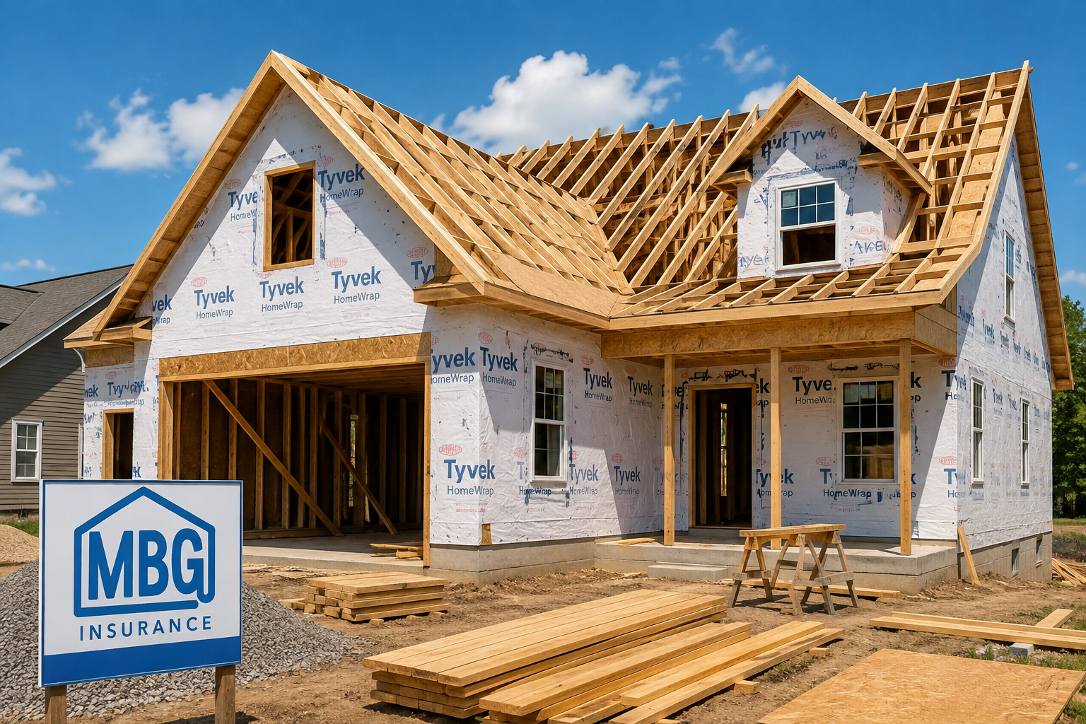 picture of a home being built.