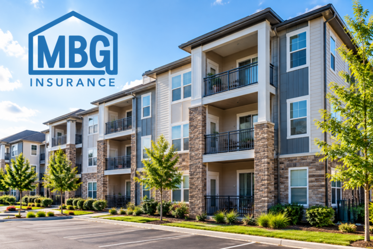 Apartment building representing renters insurance from MBG Insurance
