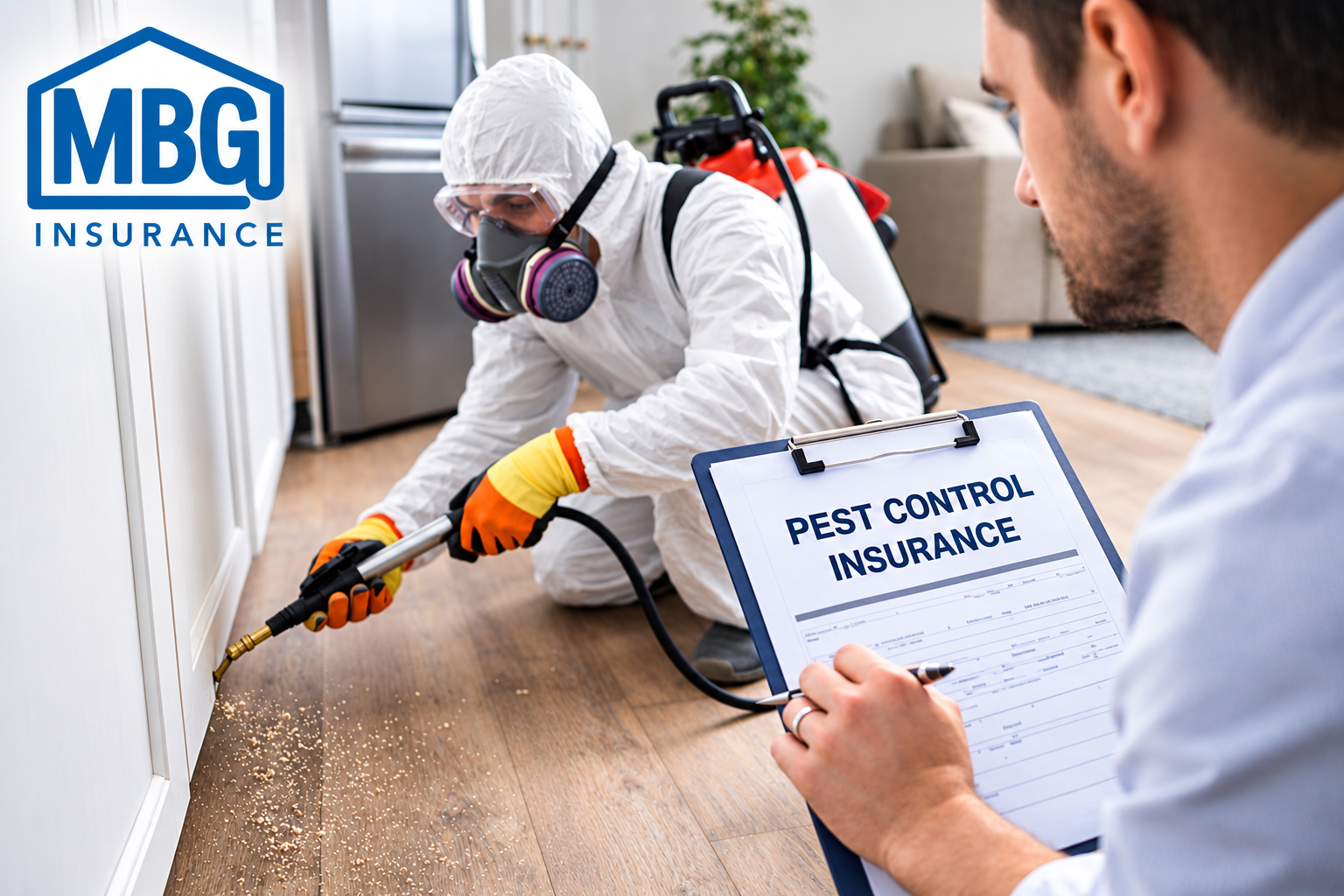 AI generated image of person doing pest control work