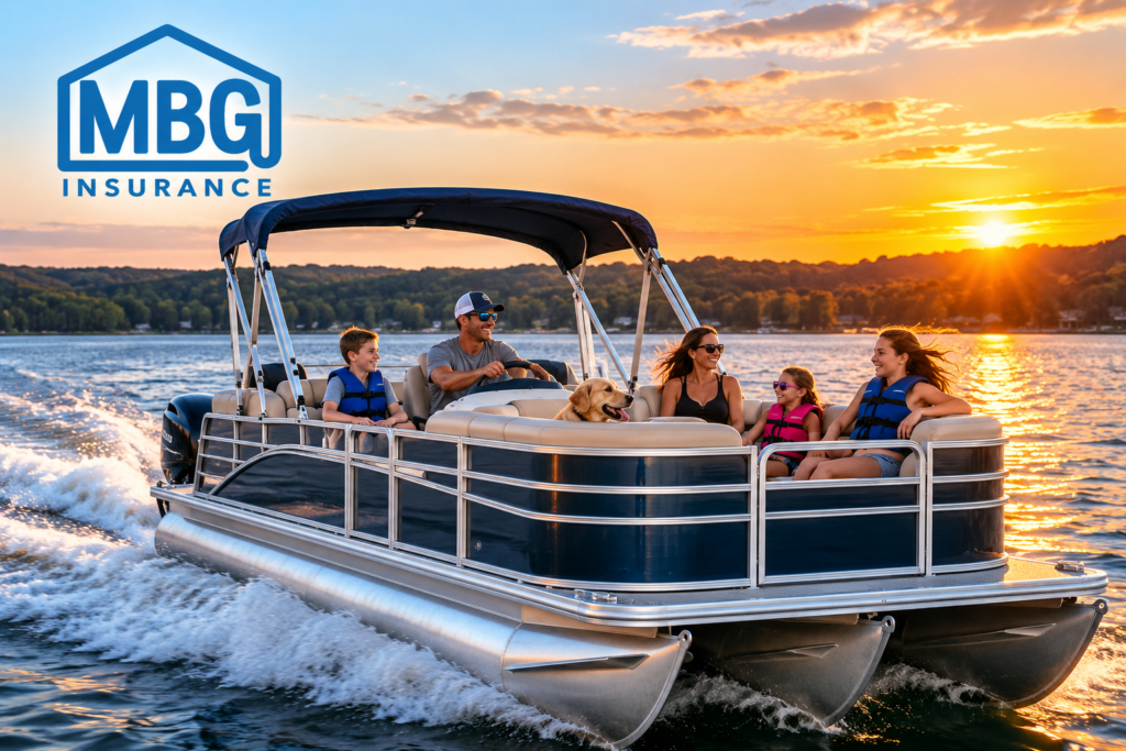 AI photo of family on a pontoon