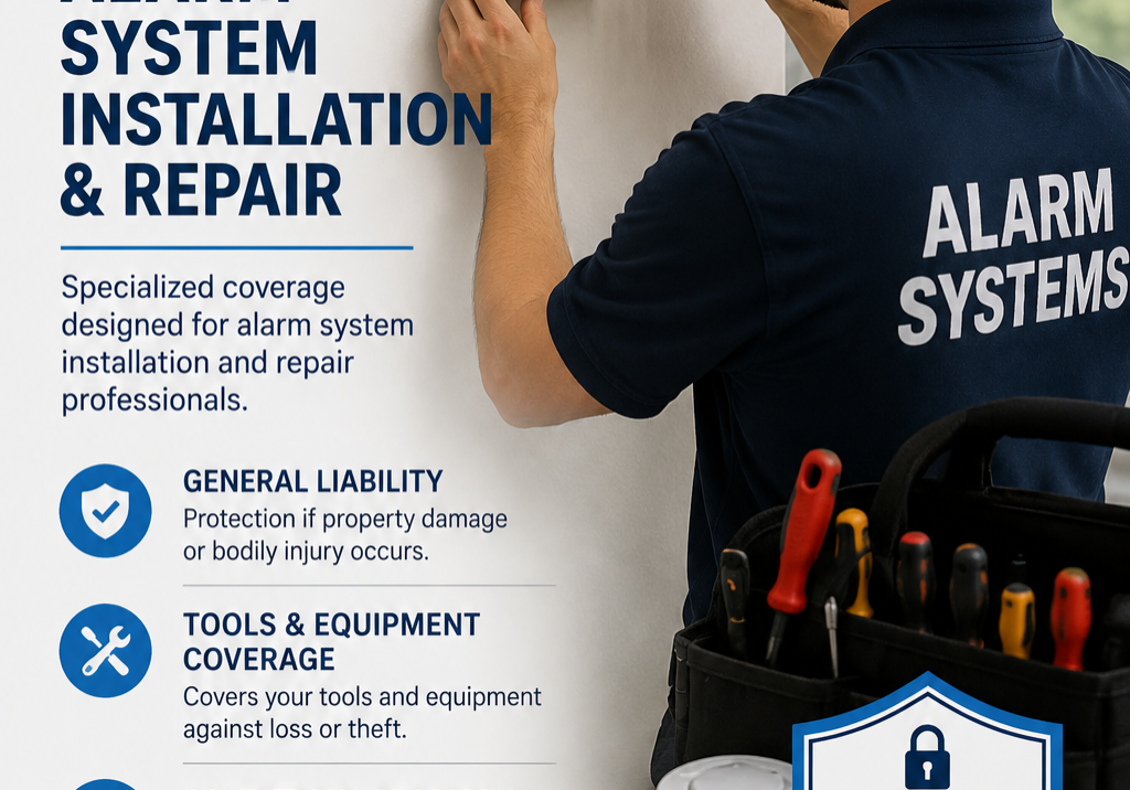 Man working on an alarm system