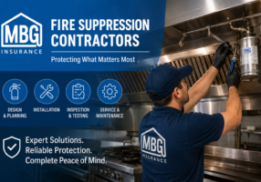 Contractor working on Commercial Kitchen Hood with Fire Supression